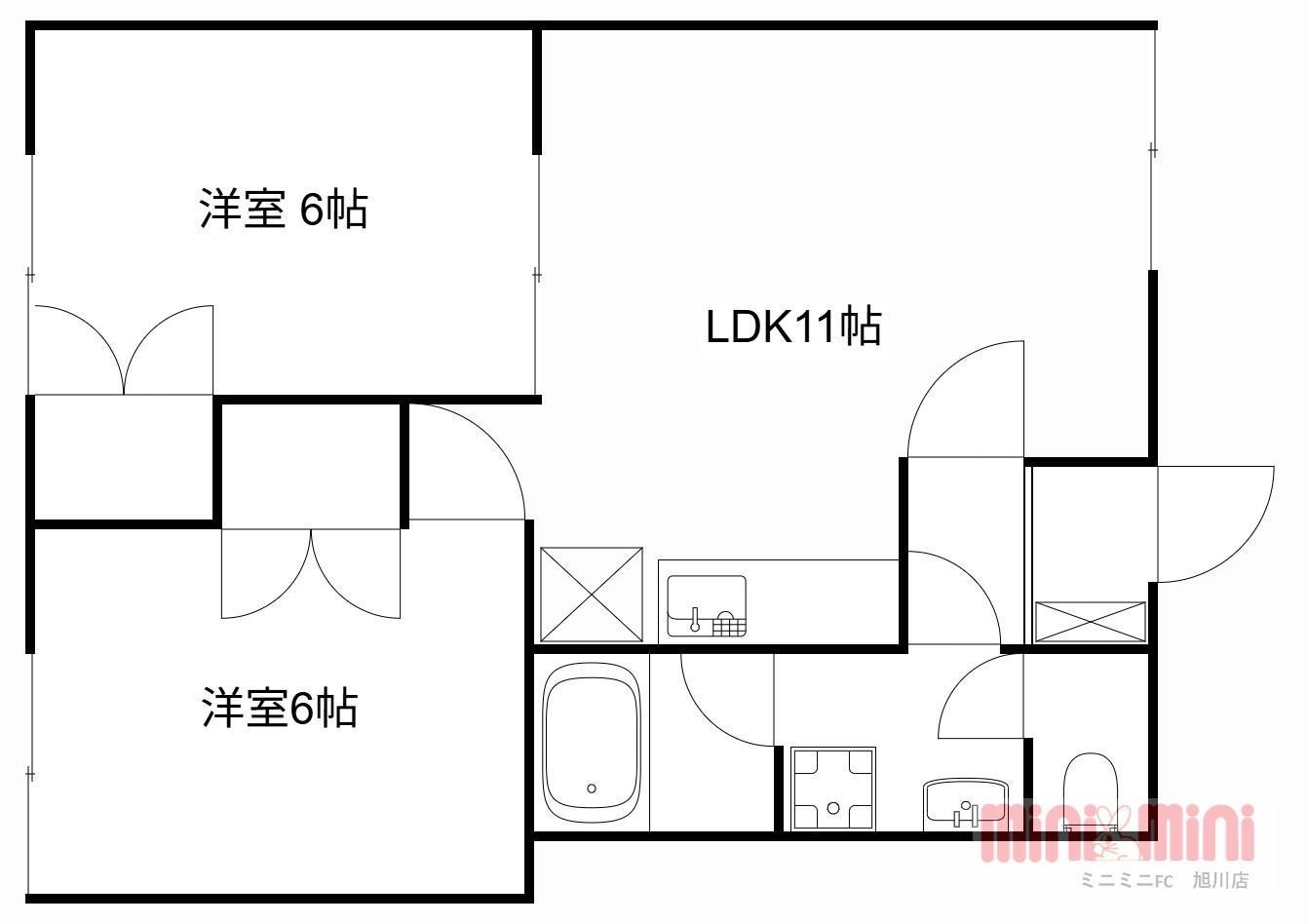 リベルタ(2LDK/2階)の間取り写真