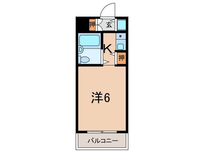ホーユウコンフォルト新川崎(1K/2階)の間取り写真
