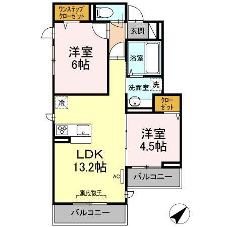 COLINA DO SUL(2LDK/3階)の間取り写真