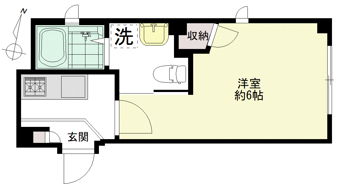 SOPHIA笹塚(1K/4階)の間取り写真