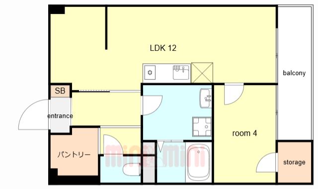 オール甲子園(1LDK/4階)の間取り写真
