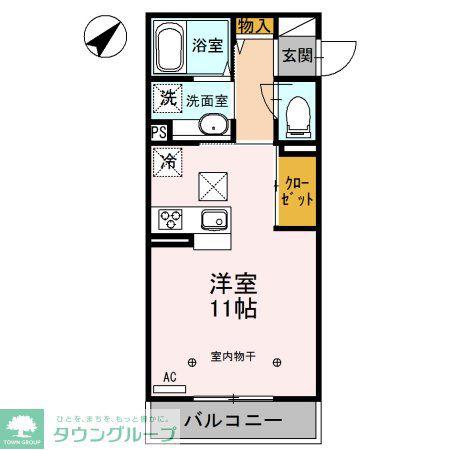 ジョーヌエトワール(ワンルーム/1階)の間取り写真
