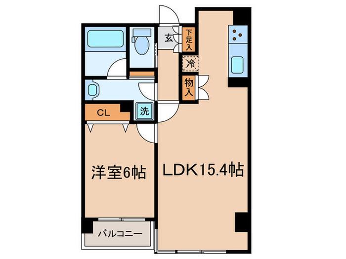 KDXレジデンス成城(1LDK/3階)の間取り写真