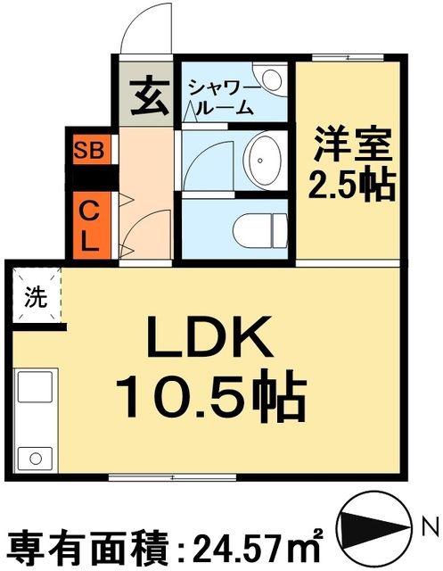 幕張5丁目ロジウラハウス(1LDK/1階)の間取り写真