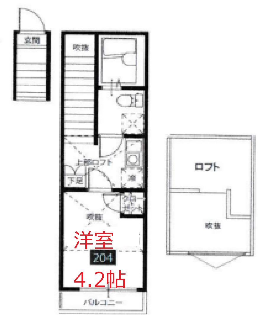 メルディア大森(1K/2階)の間取り写真