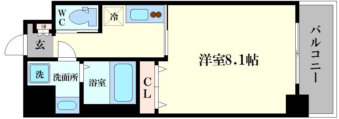 エグゼ大阪ベイ(1K/6階)の間取り写真