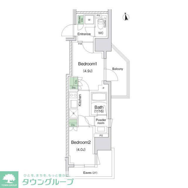 スタイリオ川崎(2K/7階)の間取り写真