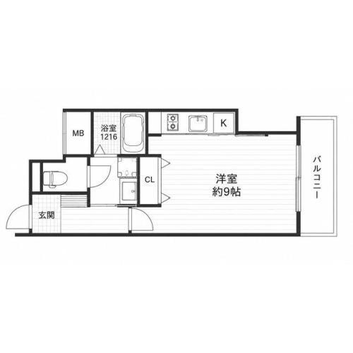 WOB HANATEN(ワンルーム/3階)の間取り写真