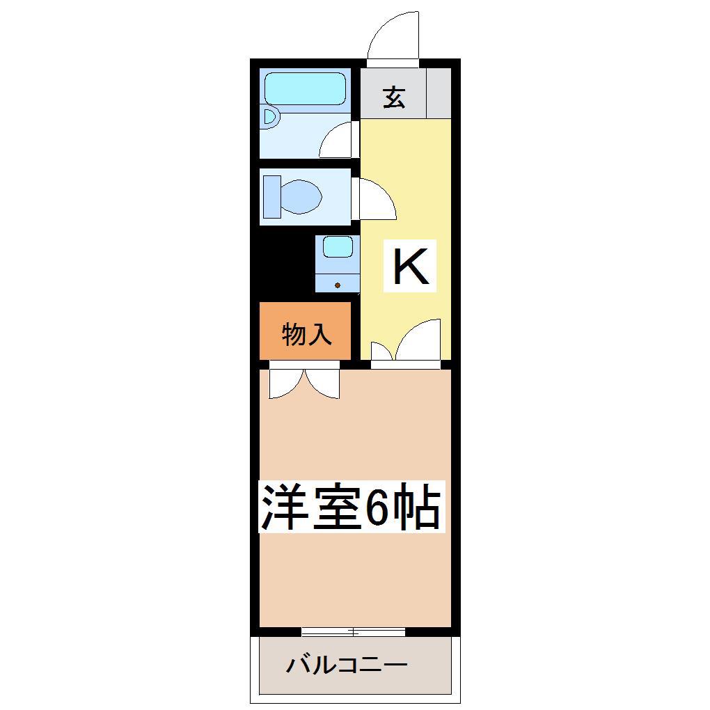 ブルーハイツIII(1K/1階)の間取り写真