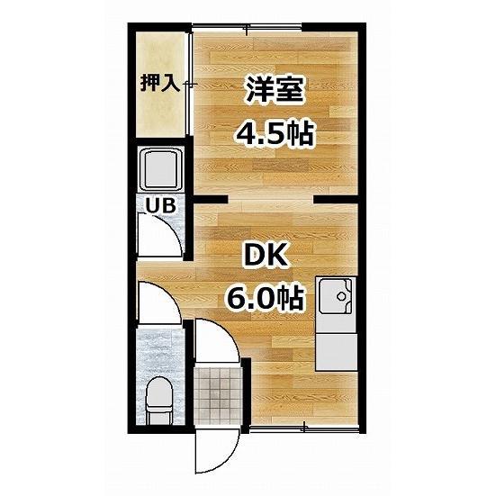 コーポ春日(1DK/2階)の間取り写真