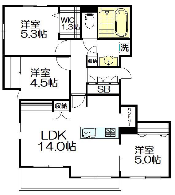 NANALA(3LDK/3階)の間取り写真
