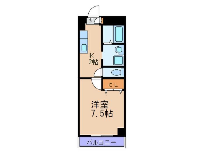 リブリー野田(1K/4階)の間取り写真