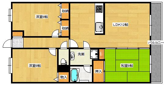 第2マエダビル(3LDK/2階)の間取り写真