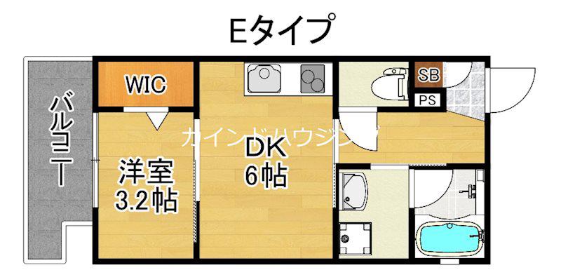 ラシーヌ住吉大社(1DK/5階)の間取り写真