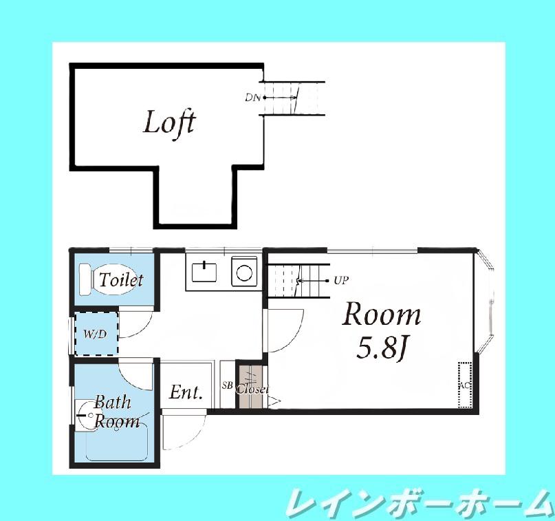 ダイナスティ松戸(1K/1階)の間取り写真