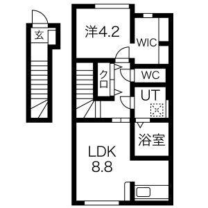 メゾンフェリシテ東根(1LDK/2階)の間取り写真