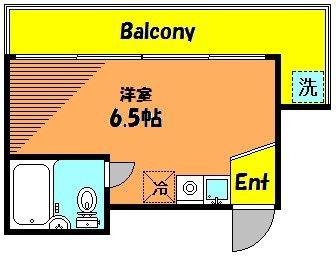 ヴィラGAISON(ワンルーム/4階)の間取り写真
