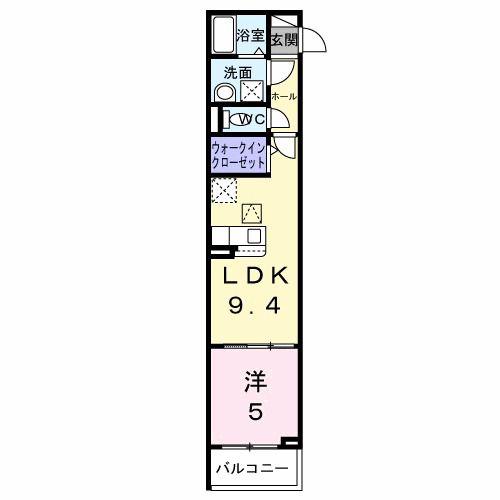 巽西3丁目(1LDK/1階)の間取り写真