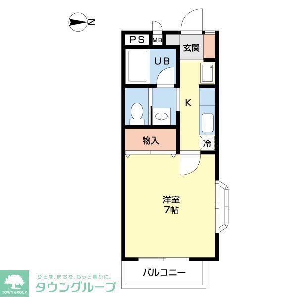 ヴェルドミール(1K/2階)の間取り写真
