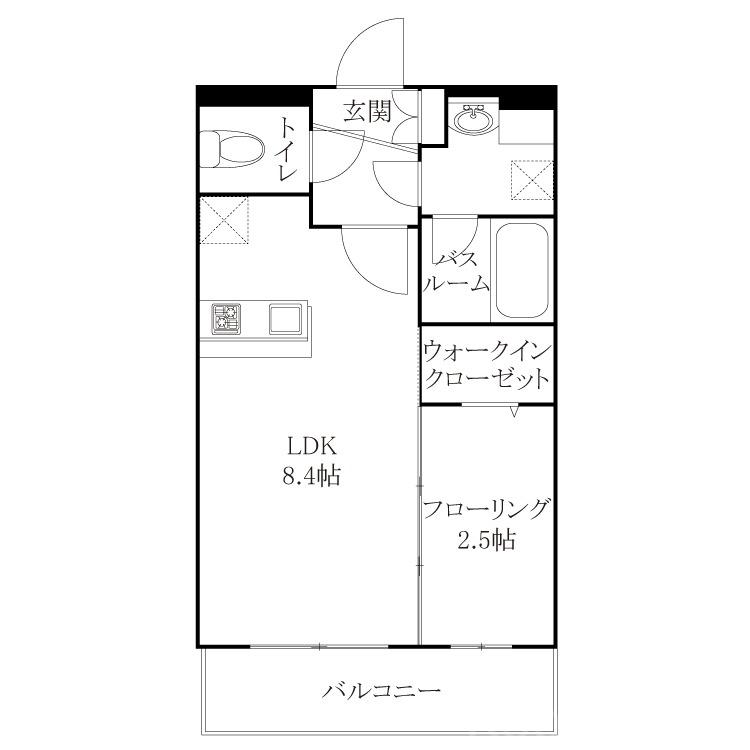 グランフォーレプライム六本松II(1LDK/9階)の間取り写真