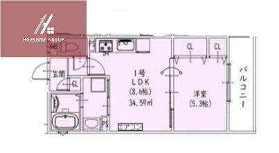 ピレーネ北条V(1LDK/3階)の間取り写真