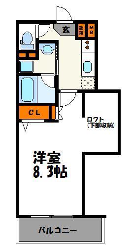 アクタス天神アネックス(1K/11階)の間取り写真