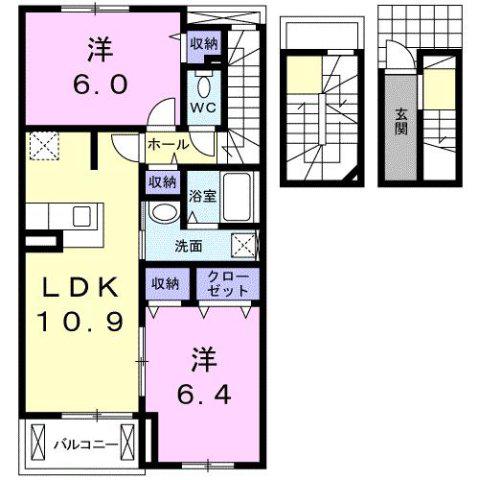 LEA ASAHI(2LDK/3階)の間取り写真