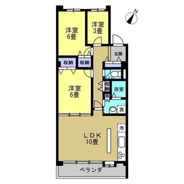リアライズ柏II(3LDK/6階)の間取り写真
