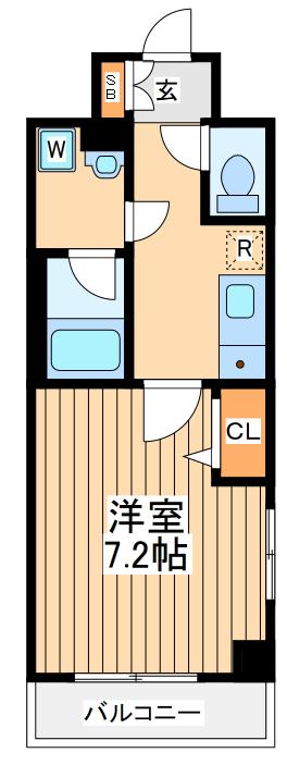 アゼスト川崎大師2(1K/7階)の間取り写真