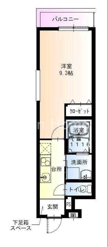 フジパレス鴫野東ウエスト(1K/2階)の間取り写真