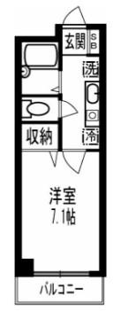 ヴァンタジオ(1K/2階)の間取り写真