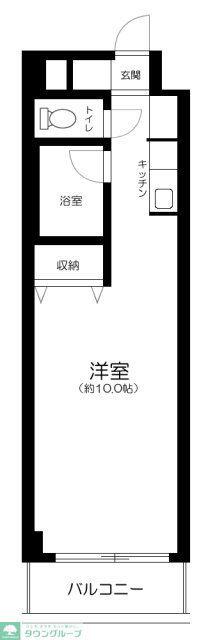 大成ルームズ(1K/1階)の間取り写真