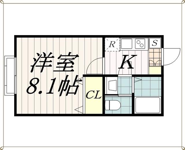 フォレストツインハウスS棟(1K/1階)の間取り写真
