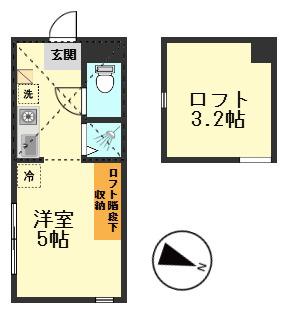ハーモニーテラス西小岩VI(ワンルーム/2階)の間取り写真