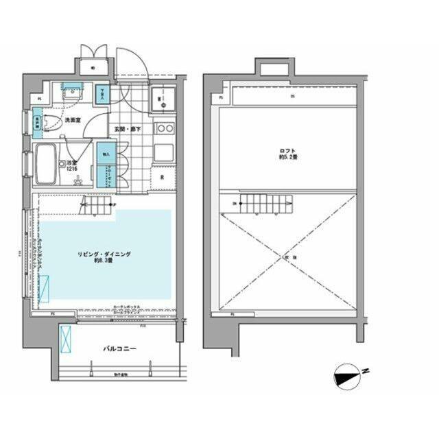 プライムアーバン芝浦LOFT 部屋番号1004(1K/10階)の間取り写真