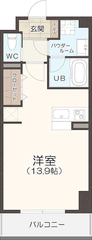 PREMIUM TOWN PLACE(ワンルーム/10階)の間取り写真