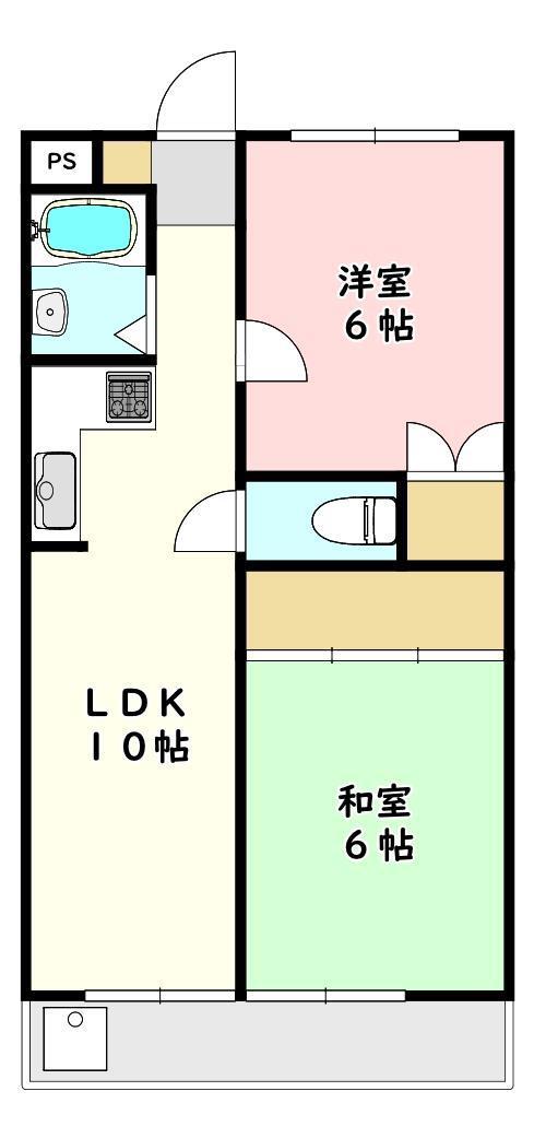 グリーンハイツ松代(2DK/2階)の間取り写真