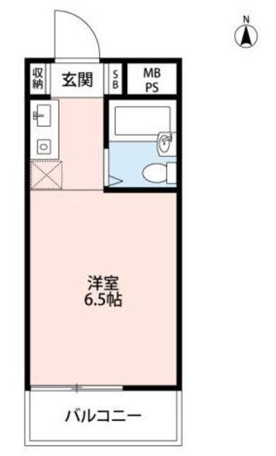 上落合レジデンス(ワンルーム/1階)の間取り写真