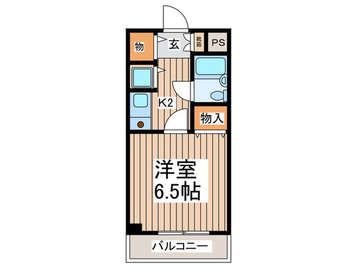 メゾンドユースリバーズ(1K/2階)の間取り写真