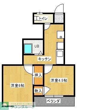 ユイットボア(2K/2階)の間取り写真