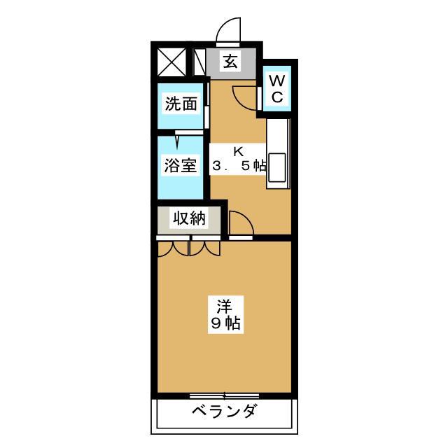 グランシャリオ(1K/2階)の間取り写真