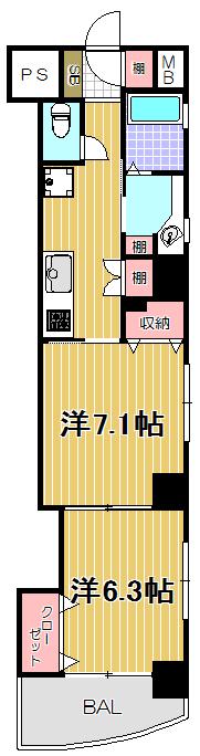 リフェリーレ品川(2K/8階)の間取り写真