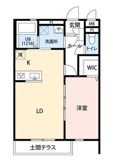 グランブレナムI(1LDK/2階)の間取り写真