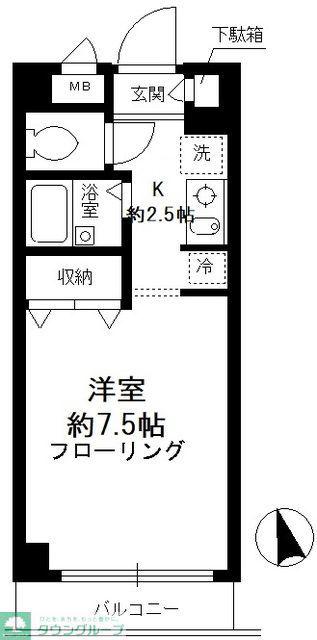 甲良町ハウス(ワンルーム/4階)の間取り写真