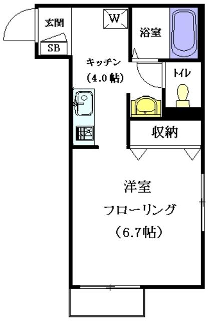 サンロード(1K/2階)の間取り写真