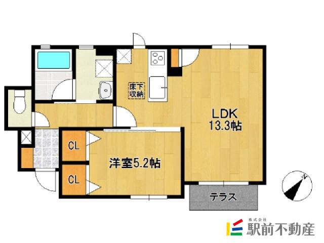 メゾンHARUE(1LDK/1階)の間取り写真