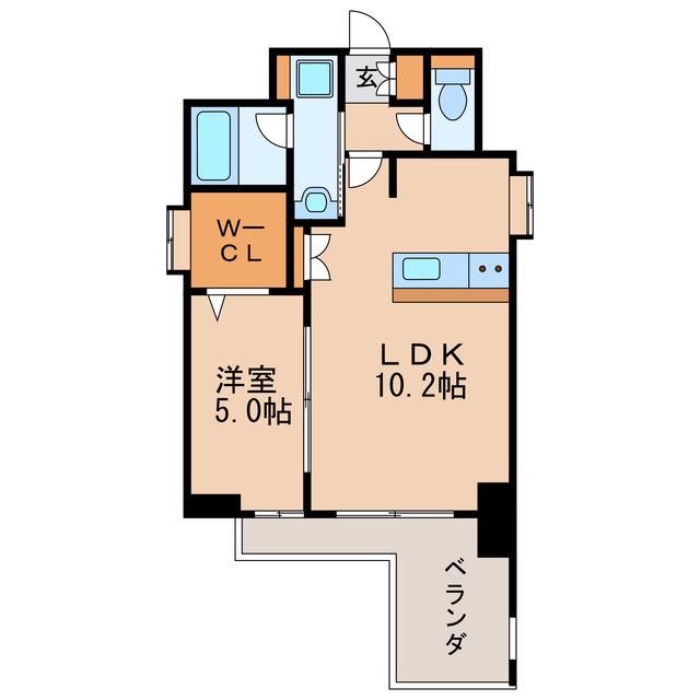 プレサンス丸の内城雅(1LDK/9階)の間取り写真