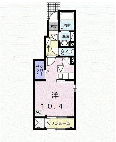 ラ・ルーチェI(1K/1階)の間取り写真