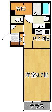POLONIA KOKURA-KITA(1K/1階)の間取り写真
