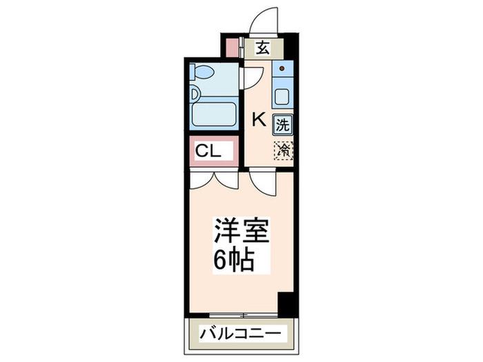 ファミーユビル(1K/4階)の間取り写真